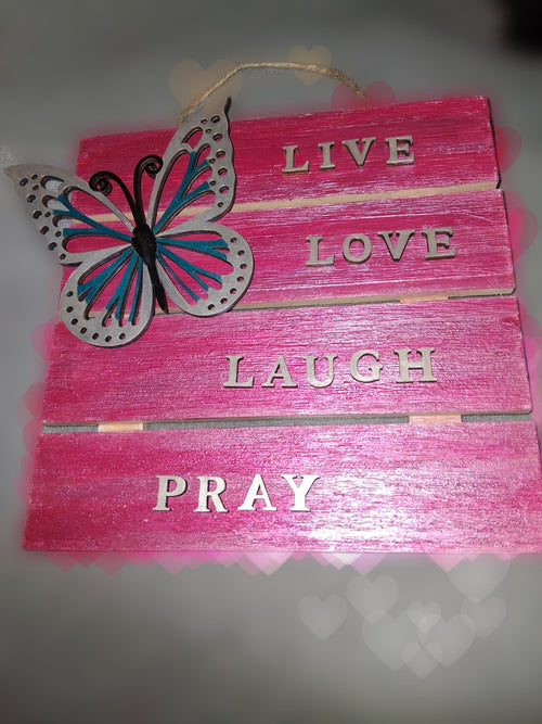 "Live laugh love pray " pink - Zo-Cals signs&nacksZo-Cals signs&nacksSample Product